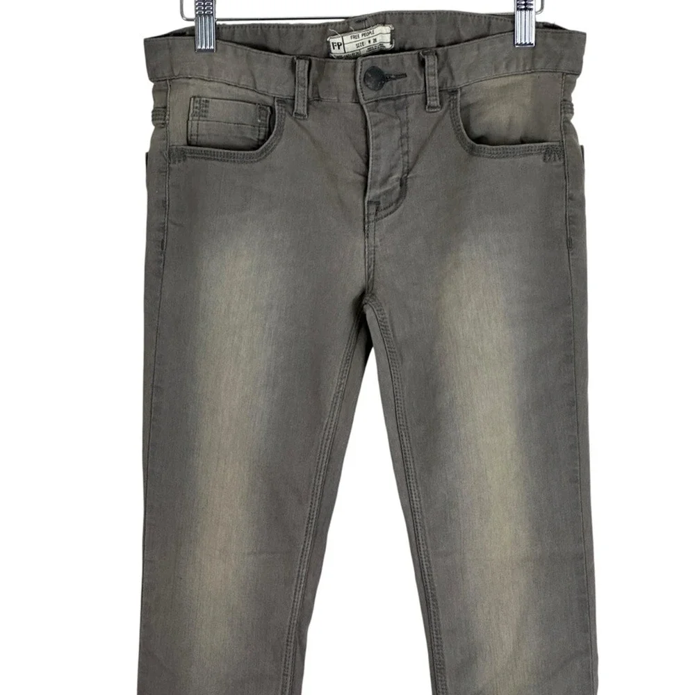 Free People Women Skinny Jeans Womens 28 Gray Faded Mid Rise Y2K Streetwear